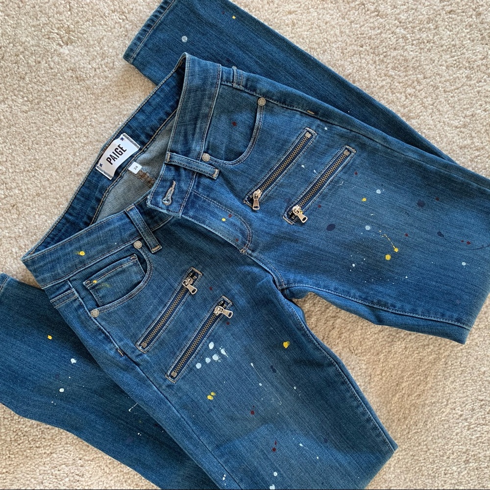 PAIGE Paint Splattered Skinny Jeans